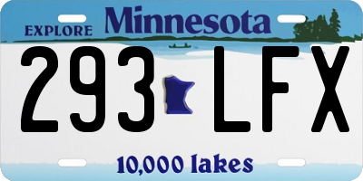 MN license plate 293LFX