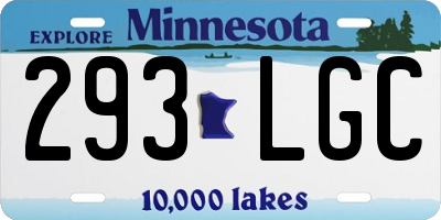 MN license plate 293LGC