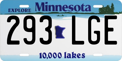 MN license plate 293LGE