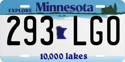MN license plate 293LGO