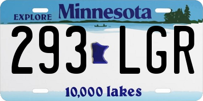 MN license plate 293LGR