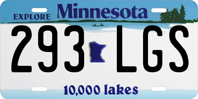 MN license plate 293LGS