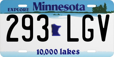 MN license plate 293LGV