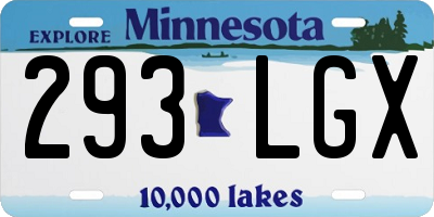 MN license plate 293LGX