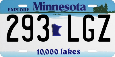 MN license plate 293LGZ
