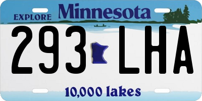 MN license plate 293LHA