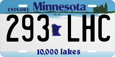 MN license plate 293LHC