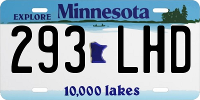 MN license plate 293LHD