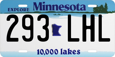 MN license plate 293LHL