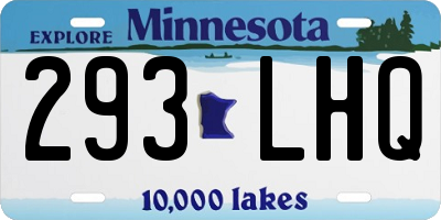 MN license plate 293LHQ