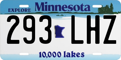 MN license plate 293LHZ