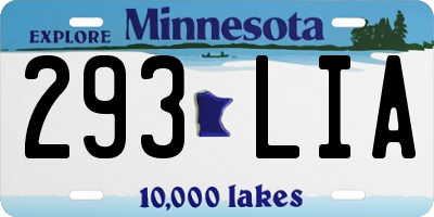 MN license plate 293LIA