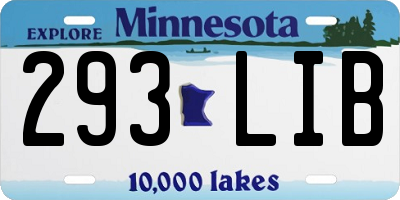 MN license plate 293LIB
