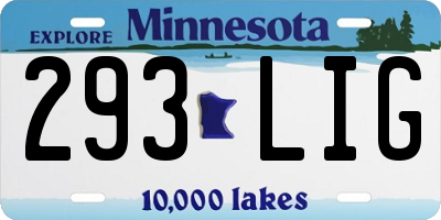 MN license plate 293LIG