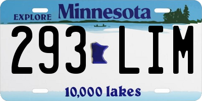 MN license plate 293LIM