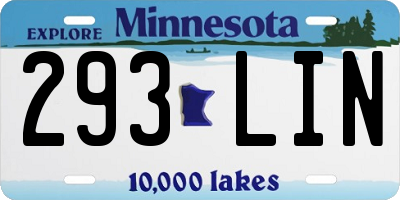 MN license plate 293LIN