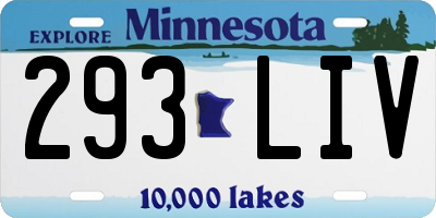 MN license plate 293LIV