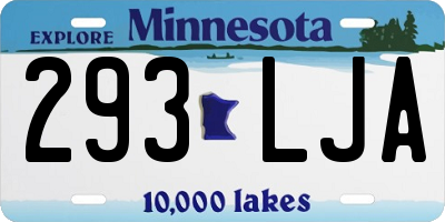 MN license plate 293LJA