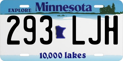 MN license plate 293LJH
