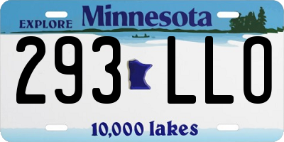 MN license plate 293LLO