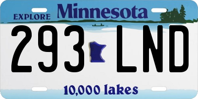 MN license plate 293LND