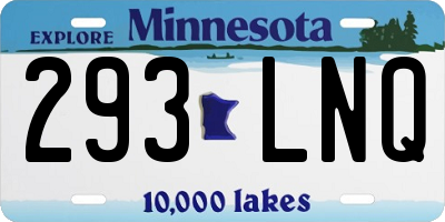 MN license plate 293LNQ