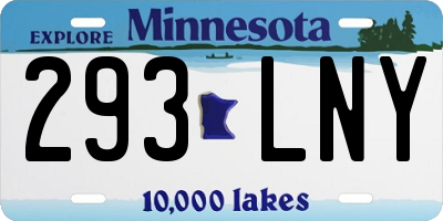 MN license plate 293LNY