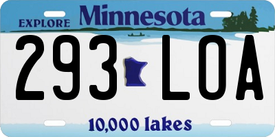 MN license plate 293LOA