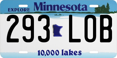 MN license plate 293LOB