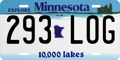 MN license plate 293LOG