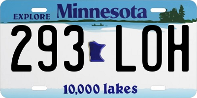 MN license plate 293LOH