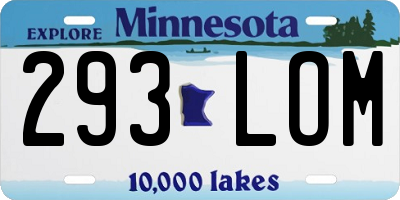 MN license plate 293LOM