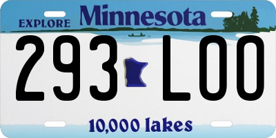 MN license plate 293LOO