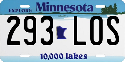 MN license plate 293LOS