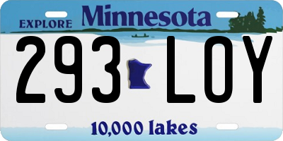 MN license plate 293LOY