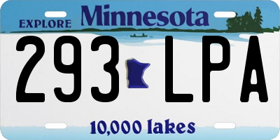 MN license plate 293LPA