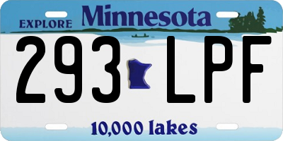 MN license plate 293LPF