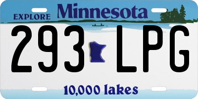 MN license plate 293LPG
