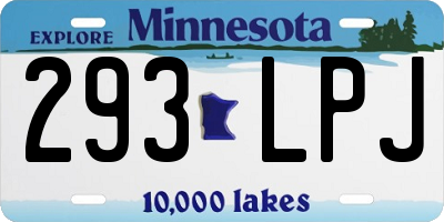 MN license plate 293LPJ