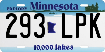 MN license plate 293LPK