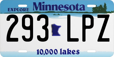 MN license plate 293LPZ