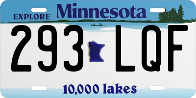 MN license plate 293LQF