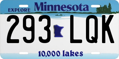MN license plate 293LQK