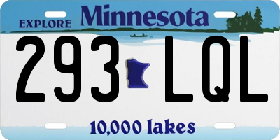 MN license plate 293LQL