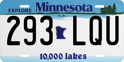 MN license plate 293LQU