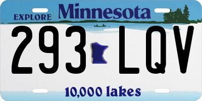 MN license plate 293LQV