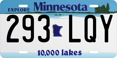 MN license plate 293LQY