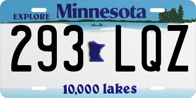 MN license plate 293LQZ