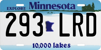 MN license plate 293LRD