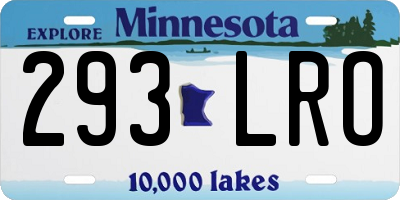 MN license plate 293LRO